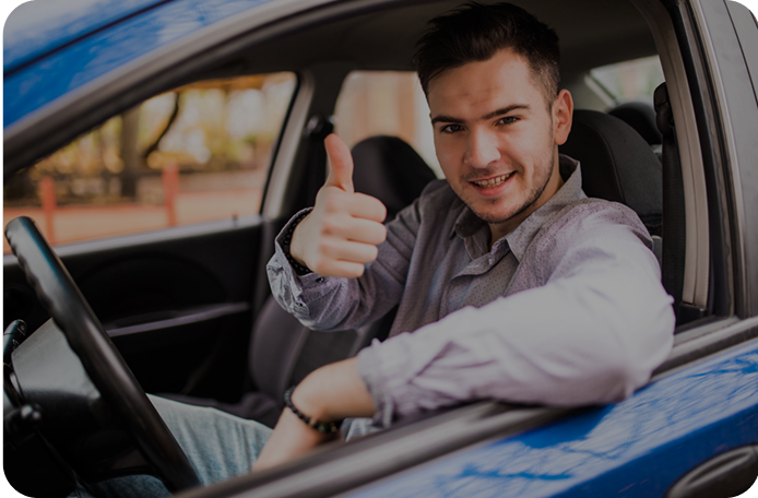 Happy customer with car
